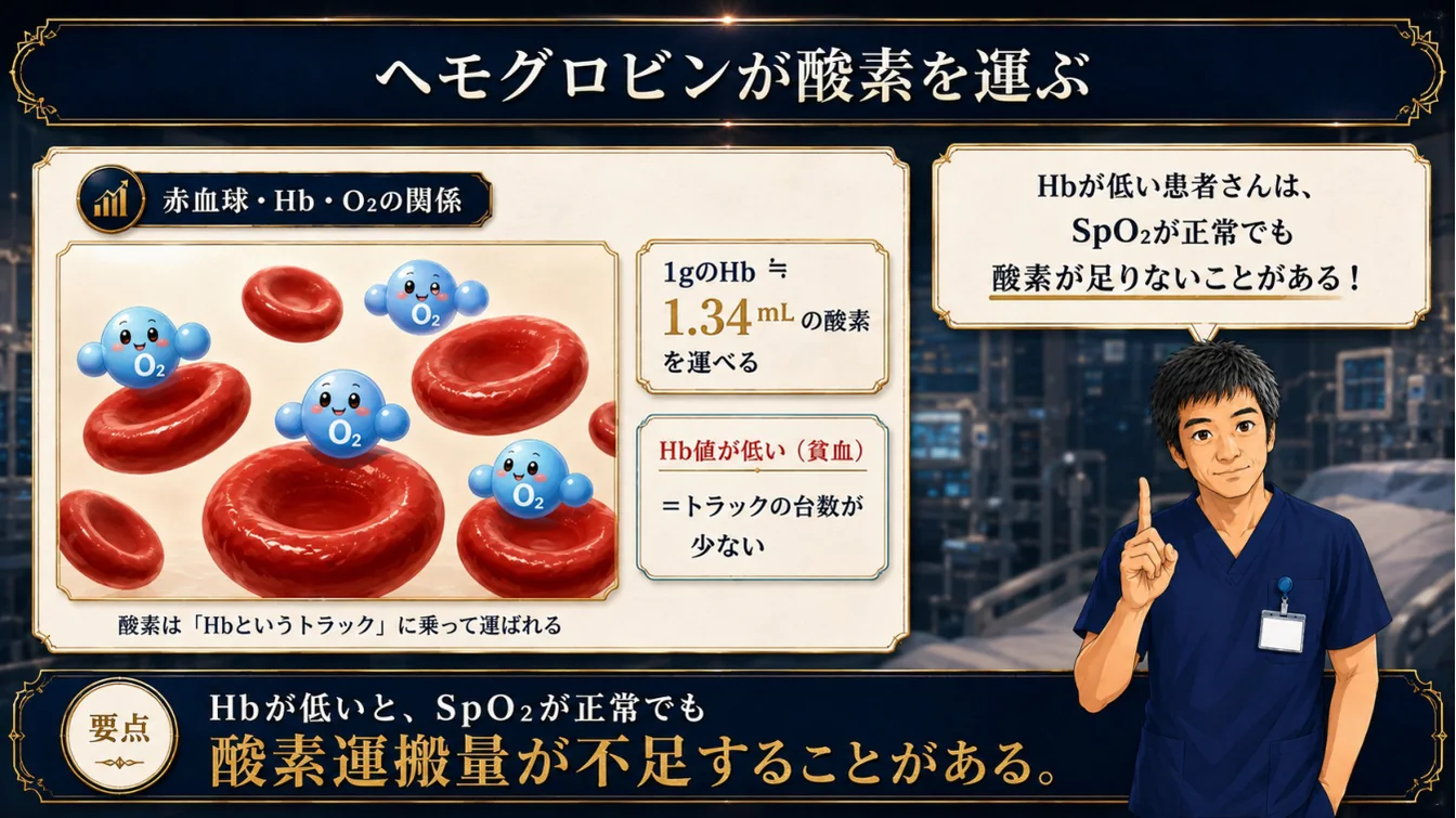 ヘモグロビンが酸素を運ぶ