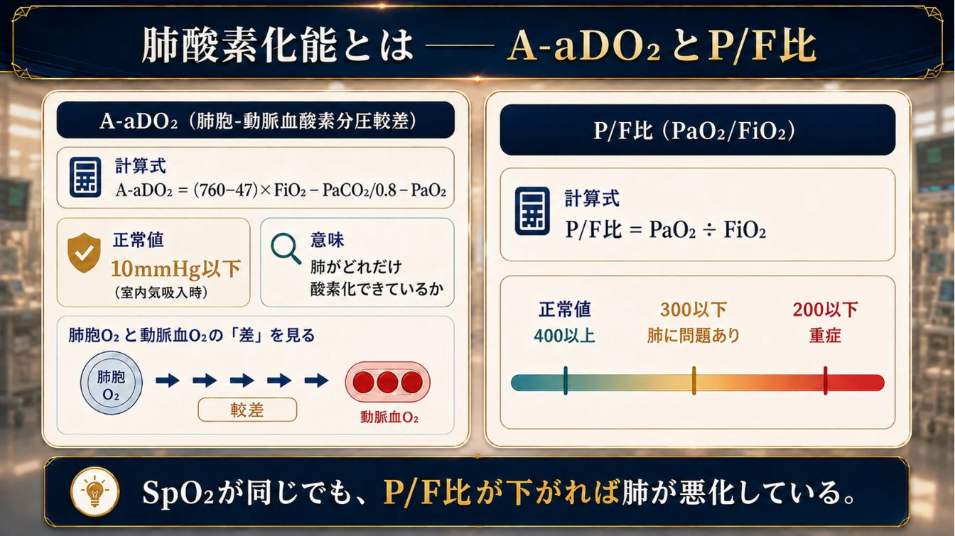 肺酸素化能とは―A-aDO₂とP/F比