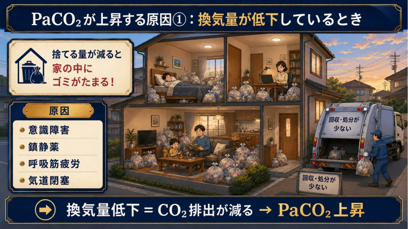 PaCO₂が上昇する原因①