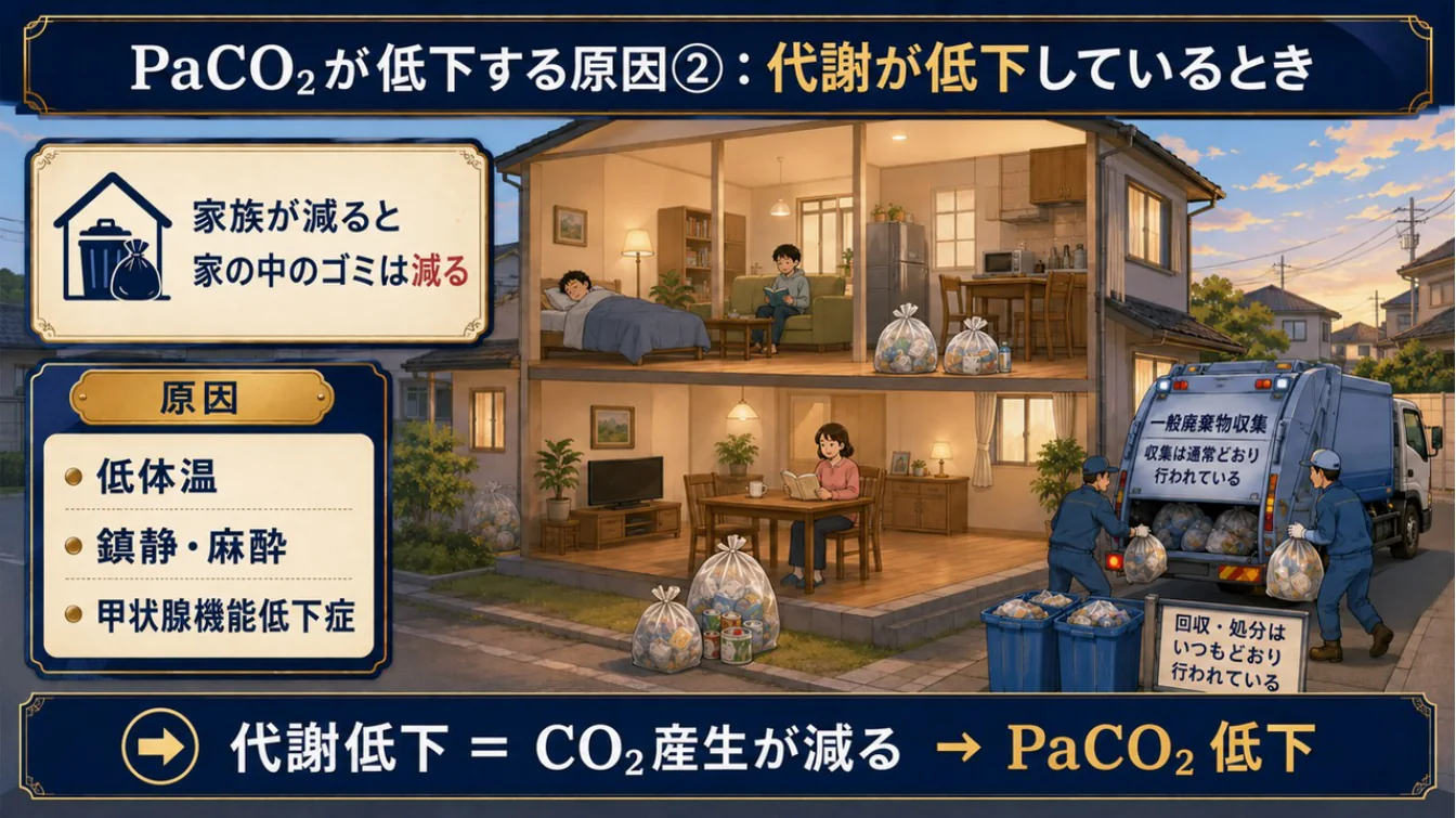 PaCO₂が低下する原因②