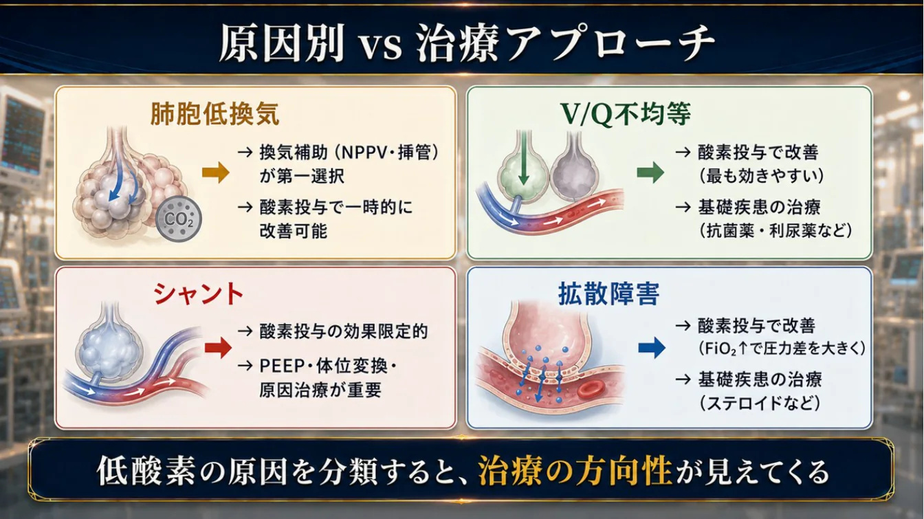 原因別 vs 治療アプローチ