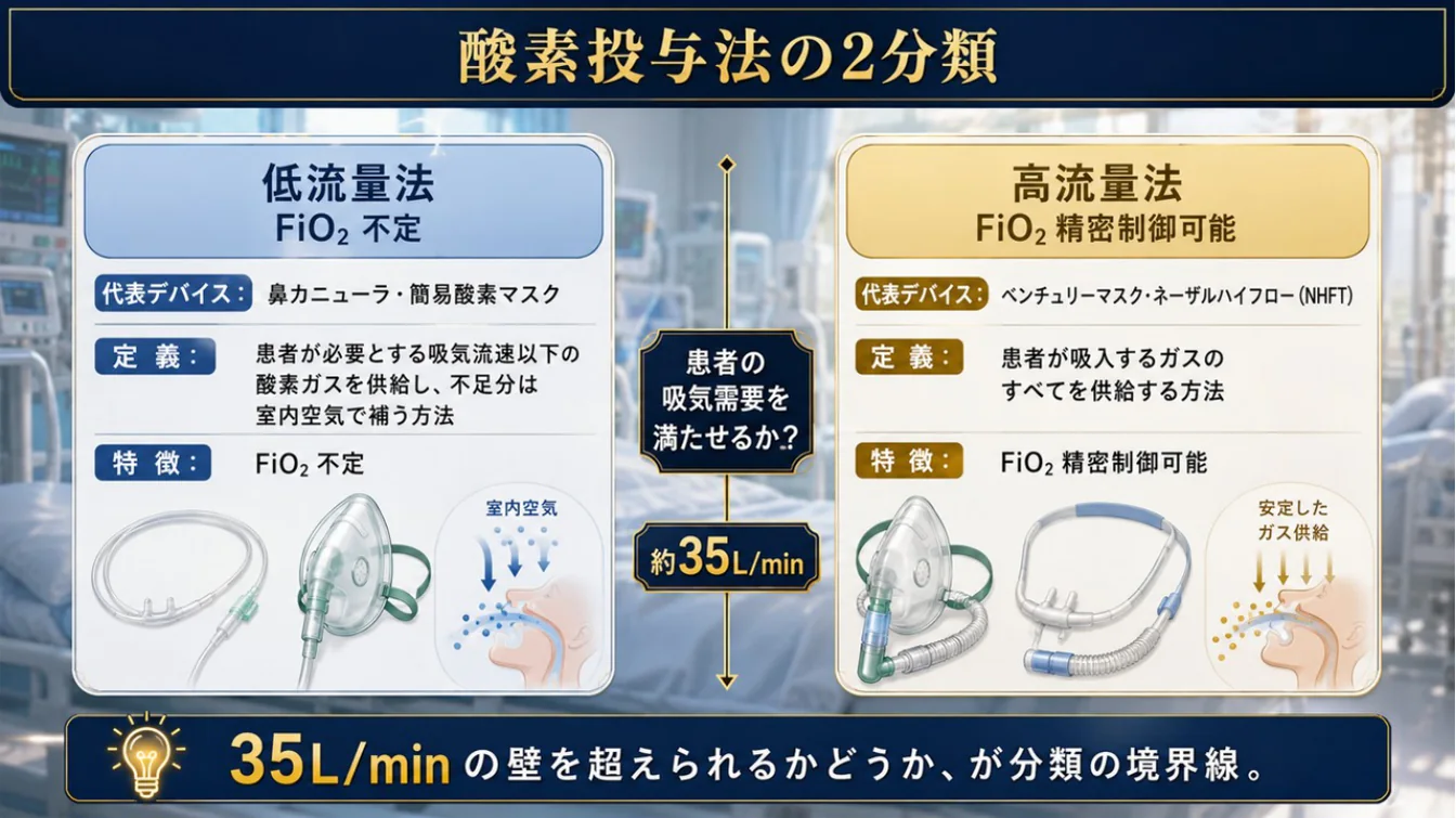 酸素投与法の2分類