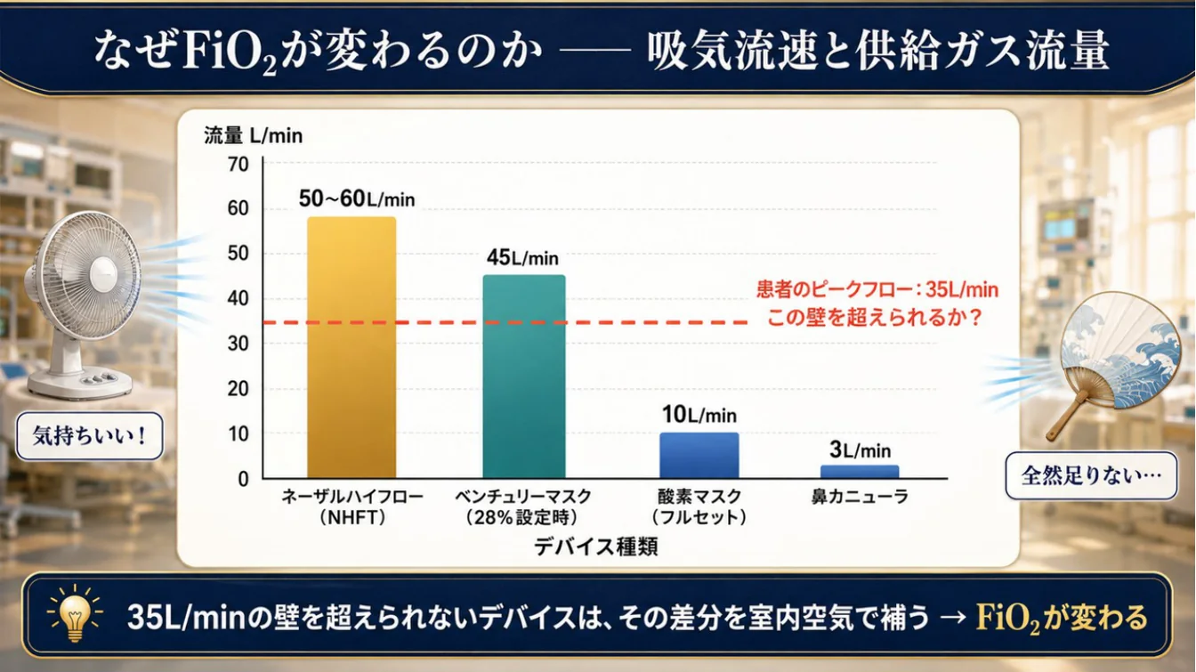 なぜFiO₂が変わるのか