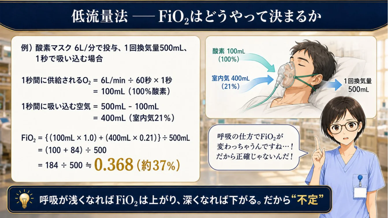 低流量法―FiO₂はどうやって決まるか