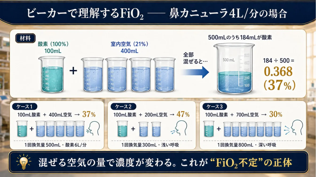 ビーカーで理解するFiO₂